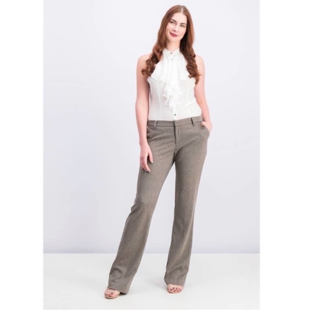KUT From The Kloth Bootcut Gray Brown Mid Rise Office Trouser Work Pants Size 4